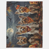 Biewer Terrier Halloween Spooky Fleece Deken (Voorkant)