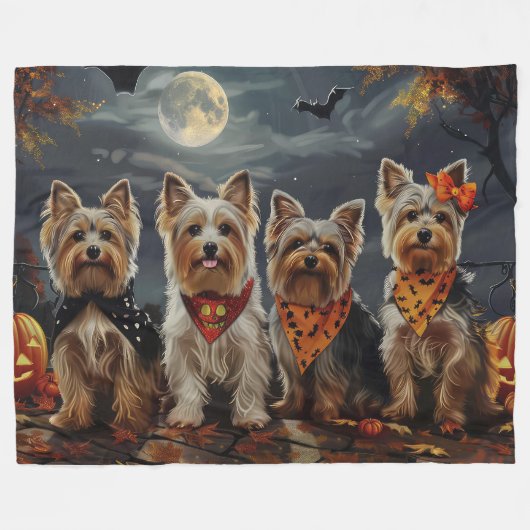 Biewer Terrier Halloween Spooky Fleece Deken