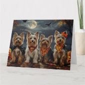 Biewer Terrier Halloween Spooky Kaart (Voorkant)