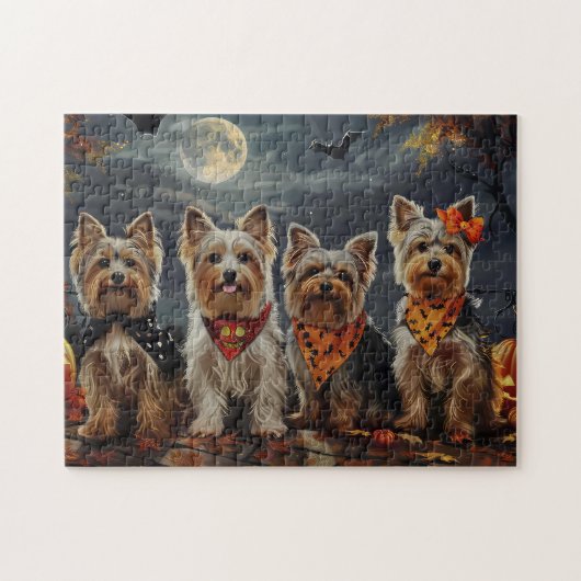 Biewer Terrier Halloween Spooky Legpuzzel (Horizontaal)