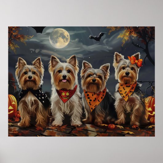 Biewer Terrier Halloween Spooky Poster (Voorkant)