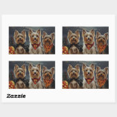 Biewer Terrier Halloween Spooky Rechthoekige Sticker (Vel)