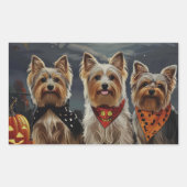 Biewer Terrier Halloween Spooky Rechthoekige Sticker (Voorkant)