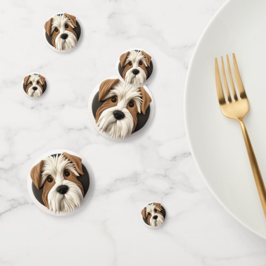 Biewer Terrier Hond 3D Geïnspireerd Confetti (Groep)