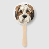 Biewer Terrier Hond 3D Geïnspireerd Handwaaier (Achterkant)