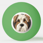 Biewer Terrier Hond 3D Geïnspireerd Pingpongbal (Achterkant)