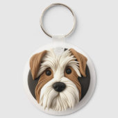 Biewer Terrier Hond 3D Geïnspireerd Sleutelhanger (Achterkant)