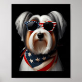 Biewer Terriër Hond 4 juli Amerikaanse Independen Poster (Voorkant)