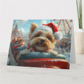 Biewer Terrier-hond achtbaan Kerstmis  Kaart (Voorkant)