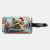 Biewer Terrier Hond Achterbaan Kerst Bagagelabel (Achterkant horizontaal)
