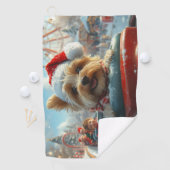 Biewer Terrier Hond Achterbaan Kerst  Golfhanddoek (Insitu)