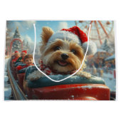 Biewer Terrier Hond Achterbaan Kerst Groot Cadeauzakje (Voorkant)