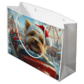 Biewer Terrier Hond Achterbaan Kerst Groot Cadeauzakje (Achterkant Gekanteld)