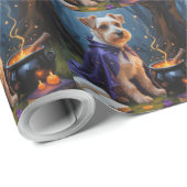 Biewer Terrier Hond grillig Halloween schilderij Cadeaupapier (Rol Hoek)