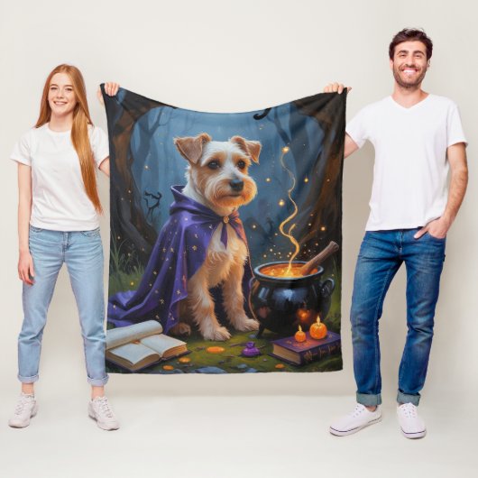 Biewer Terrier Hond grillig Halloween schilderij Fleece Deken (In situ)