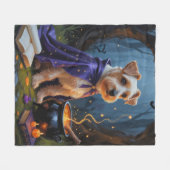 Biewer Terrier Hond grillig Halloween schilderij Fleece Deken (Voorkant (Horizontaal))