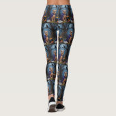 Biewer Terrier Hond grillig Halloween schilderij Leggings (Achterkant)