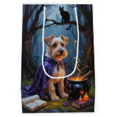 Biewer Terrier Hond grillig Halloween schilderij Medium Cadeauzakje (Achterkant)