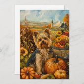 Biewer Terrier Hond Herfst Oogst Thanksgiving Feestdagenkaart (Voorkant / Achterkant)