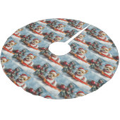 Biewer Terrier Hond in Sledge Laat het Sneeuw Kers Kerstboom Rok (Gekanteld)