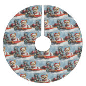 Biewer Terrier Hond in Sledge Laat het Sneeuw Kers Kerstboom Rok (Voorkant)