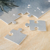 Biewer Terrier Hond in Sledge Laat het Sneeuw Kers Legpuzzel (Zijkant)