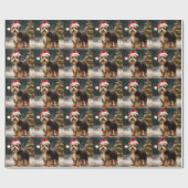 Biewer Terriër Hond in Sneeuw Kerstmis Cadeaupapier (Vlak)