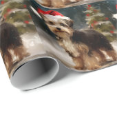 Biewer Terriër Hond in Sneeuw Kerstmis Cadeaupapier (Rol Hoek)
