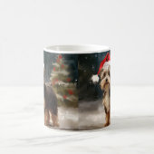 Biewer Terriër Hond in Sneeuw Kerstmis Koffiemok (Center)