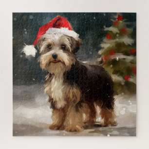 Biewer Terriër Hond in Sneeuw Kerstmis Legpuzzel