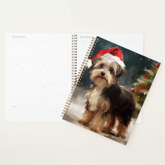 Biewer Terriër Hond in Sneeuw Kerstmis Planner (Display)
