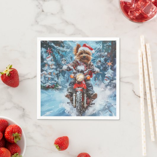 Biewer Terrier Hond Kerstmis Servet (Insitu)