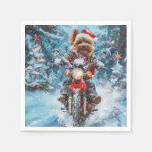 Biewer Terrier Hond Kerstmis Servet (Voorkant)