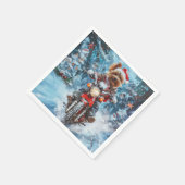 Biewer Terrier Hond Kerstmis Servet (Hoek)