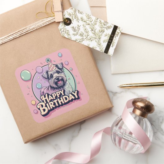 Biewer Terrier hond kleurrijk Vierkante Sticker (Geschenken)