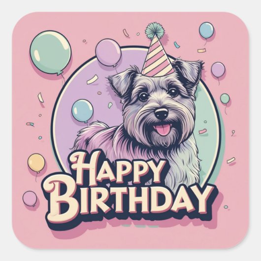 Biewer Terrier hond kleurrijk Vierkante Sticker (Voorkant)