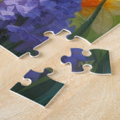 Biewer Terrier Hond Lente Bloemen Schilderij Legpuzzel (Zijkant)
