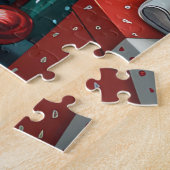 Biewer Terrier Hond met Kerstcadeaus Open haard Legpuzzel (Zijkant)