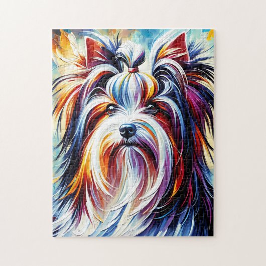 Biewer Terrier Hond Portret Acryl Art Print Hond Legpuzzel (Verticaal)