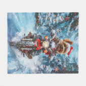 Biewer Terrier Hond Rijden Motorfiets Kerstmis Fleece Deken (Voorkant (Horizontaal))