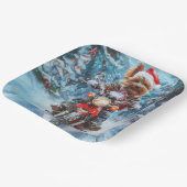 Biewer Terrier Hond Rijden Motorfiets Kerstmis Papieren Bordje (Gebogen)