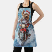 Biewer Terrier Hond Rijden Motorfiets Kerstmis Schort (Insitu)