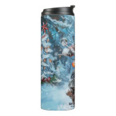 Biewer Terrier Hond Rijden Motorfiets Kerstmis Thermosbeker (Gedraaid links)