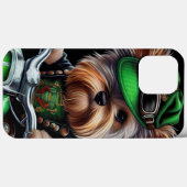 Biewer Terrier-hond rijdt op fiets St. Patrick's D Case-Mate iPhone Case (Achterkant (horizontaal))