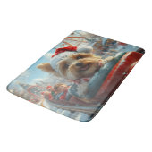 Biewer Terrier Hond Roller Coaster Kerst  Badmat (Gekanteld)