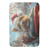 Biewer Terrier Hond Roller Coaster Kerst  Badmat (Voorkant Verticaal)