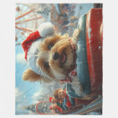 Biewer Terrier Hond Roller Coaster Kerstmis  Fleece Deken (Voorkant)
