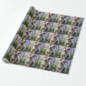 Biewer Terrier Hond Spring Bloemen Schilderen Cadeaupapier (Uitgerold)