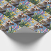 Biewer Terrier Hond Spring Bloemen Schilderen Cadeaupapier (Hoek)