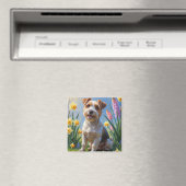 Biewer Terrier Hond Spring Bloemen Schilderen Magneet (Insitu (Vaatwasser))